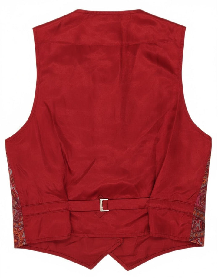 Vintage Herren Weste Medium Burgund Paisley