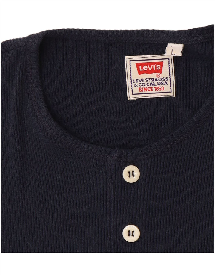 Levi's Damen Weste Top UK 14 Large Marineblau