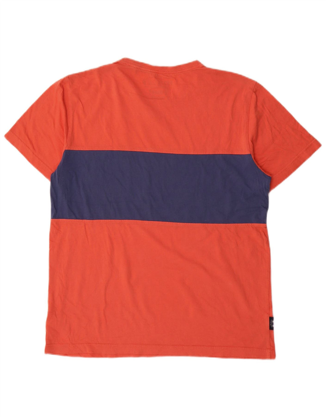 Joules Herren-T-Shirt-Oberteil aus mittelorangefarbener Colourblock-Baumwolle