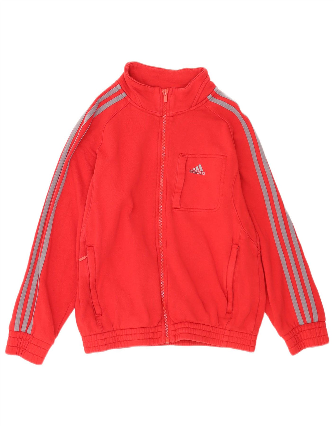 Adidas Jungen-Trainingsanzug-Top-Jacke, 11–12 Jahre, rote Baumwolle