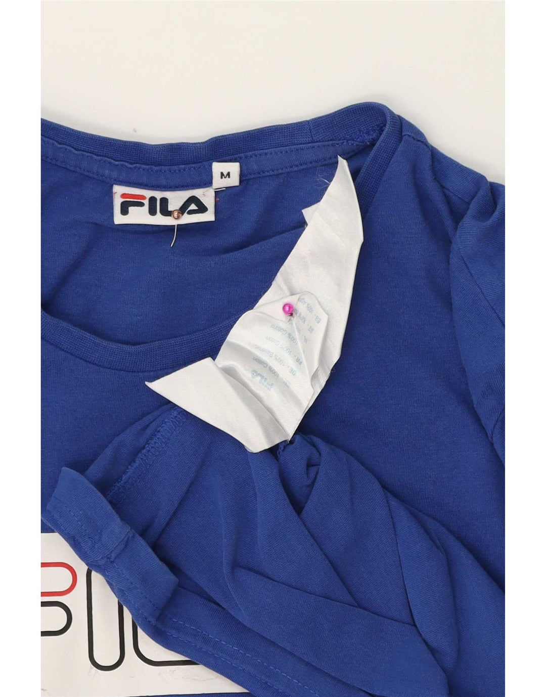 Fila Herren Grafik-T-Shirt-Oberteil aus mittelblauer Baumwolle