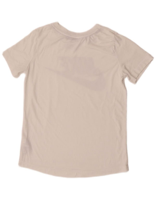 Nike Damen-T-Shirt mit Grafik, UK 10, Größe S, Weiß, Polyester
