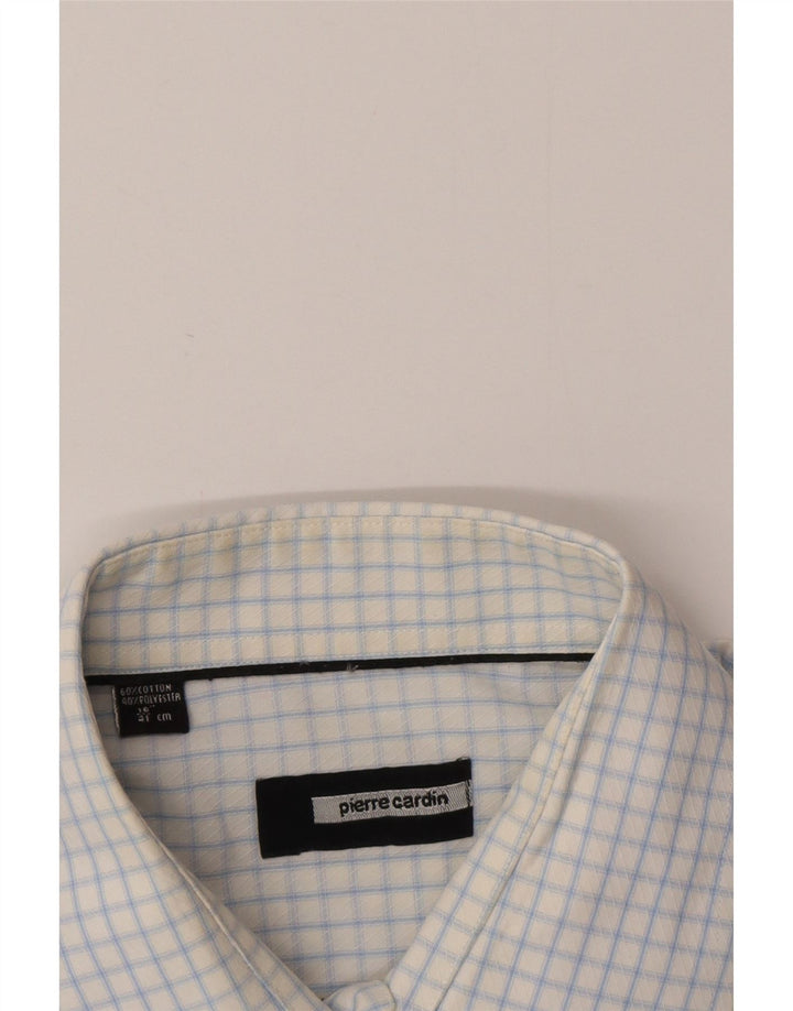 Pierre Cardin Herrenhemd Größe 41 16 Große blau karierte Baumwolle
