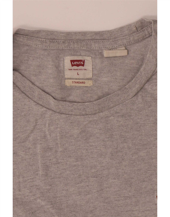 Levi's Herren Standard T-Shirt Top Large Grau Baumwolle