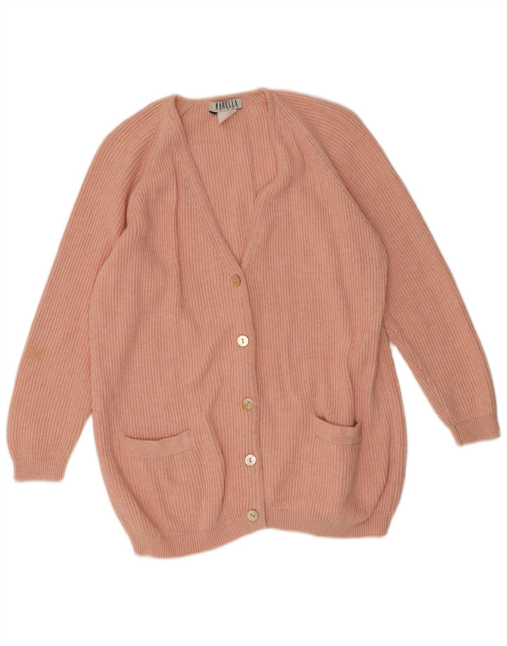 Marella Damen-Cardigan-Pullover UK 14 Mittelrosa Baumwolle