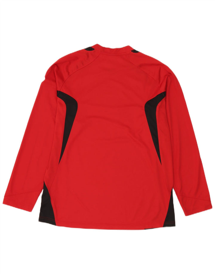 Nike Herren Top Langarm UK 42/44 Großes rotes Colourblock-Polyester