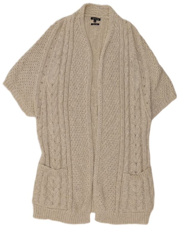 Massimo Dutti Damen Kurzarm-Cardigan-Pullover UK 16 Large Beige