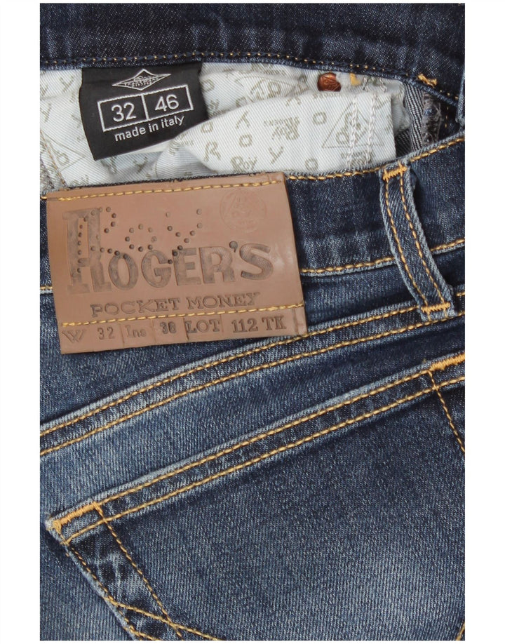Roy Rogers Damen Bootcut Jeans IT 46 Large W32 L36 Blaue Baumwolle
