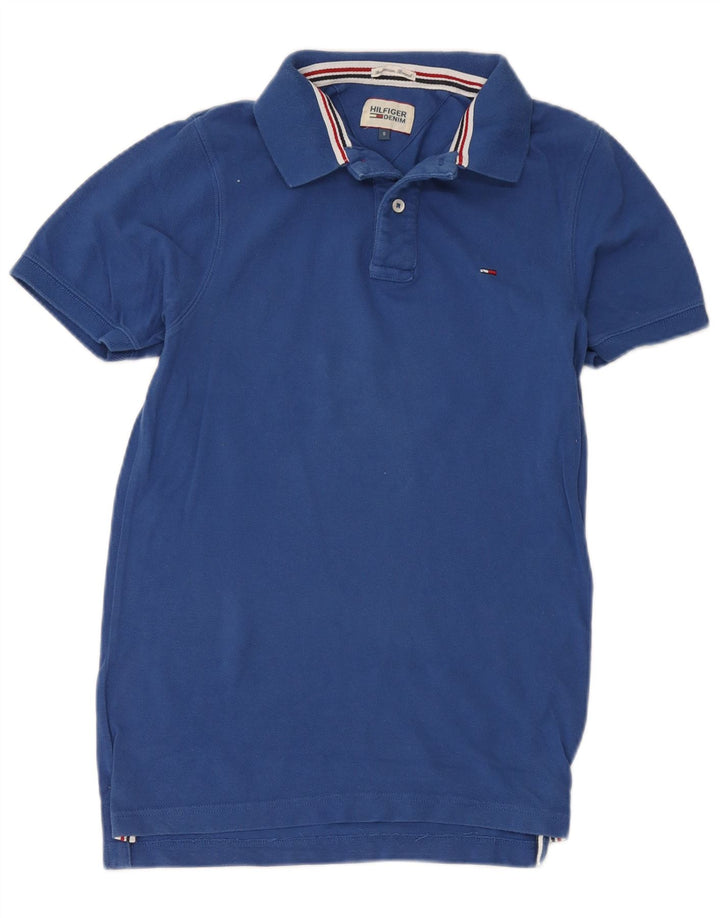 Tommy Hilfiger Herren-Poloshirt, kleine blaue Baumwolle