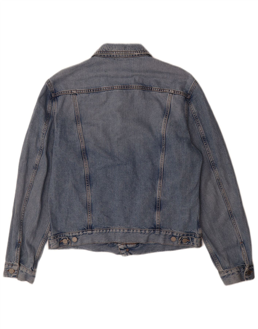 Benetton Herren Jeansjacke UK 40 Große blaue Baumwolle