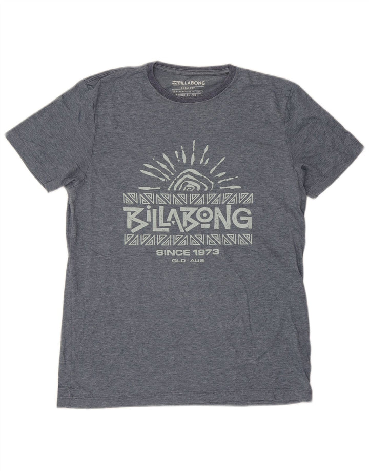 BILLABONG Herren Slim Fit Grafik T-Shirt Top Small Blau Baumwolle