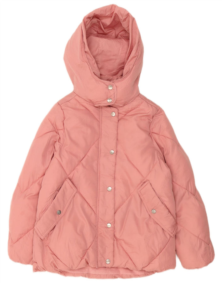 Zara Mädchen-Kapuzenjacke, gepolstert, 13–14 Jahre, rosa, Polyester
