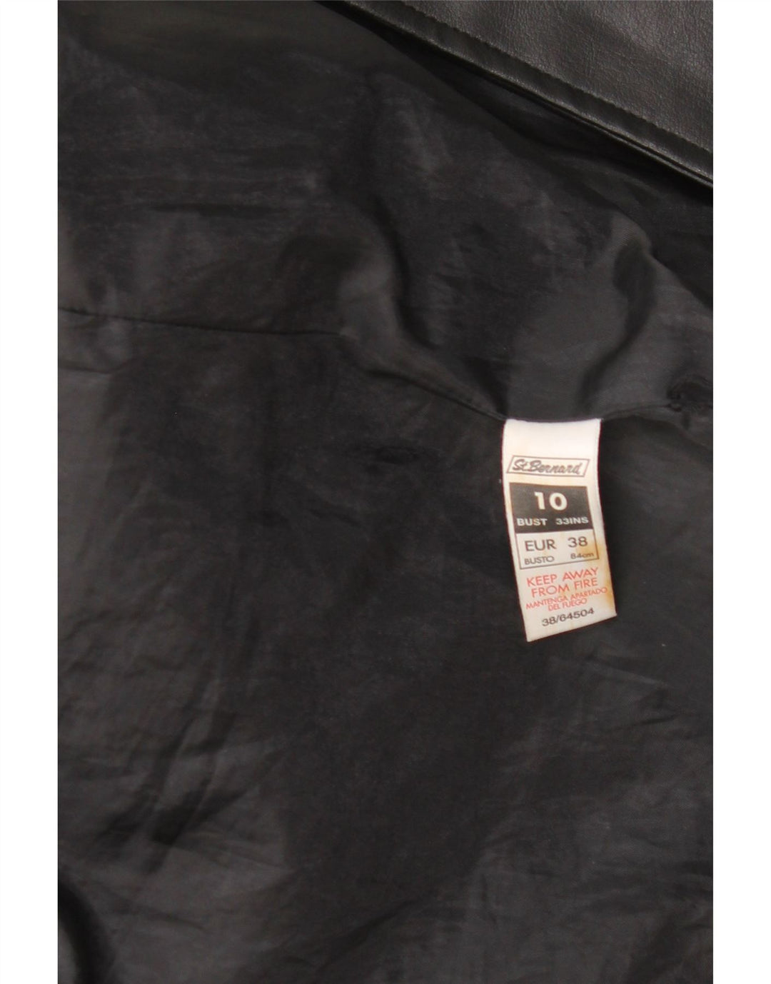 St. Bernard Damenmantel UK 10 Small Schwarz Polyethylen