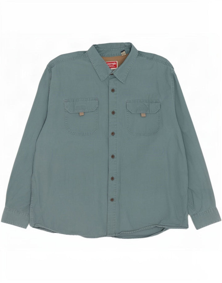 Wrangler Herrenhemd XL, blaue Baumwolle