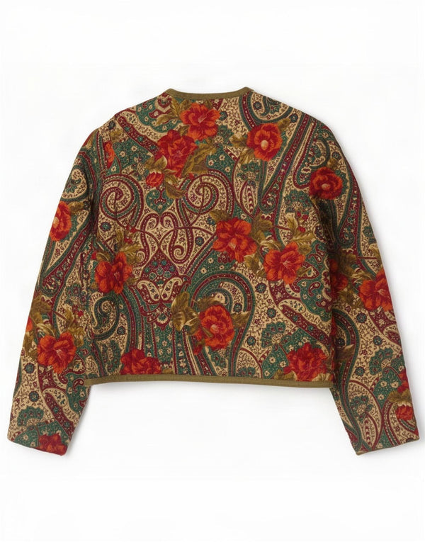 Vintage Damen Bomberjacke UK 14 Medium Mehrfarbig Paisley