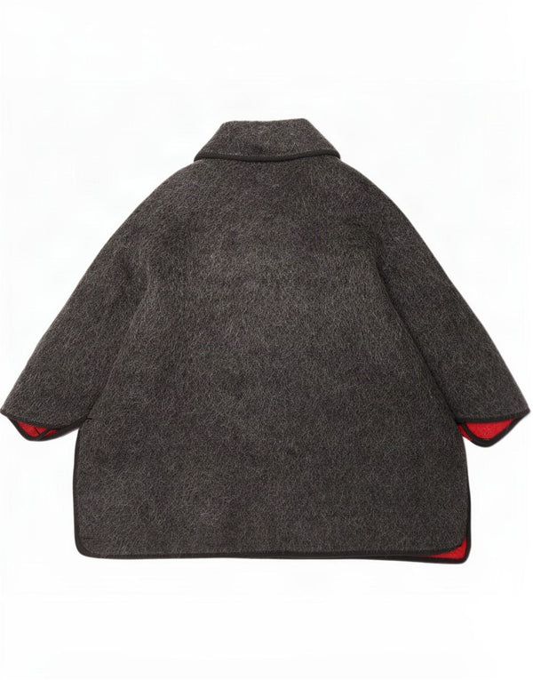 Vintage Damen Wende-Cape-Mantel, Einheitsgröße, Grau