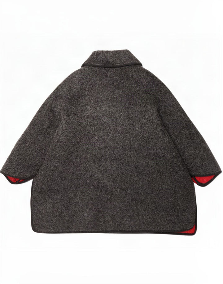 Vintage Damen Wende-Cape-Mantel, Einheitsgröße, Grau