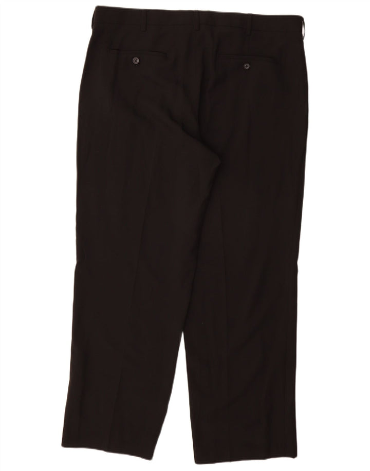 IZOD Herren-Anzughose, gerade, W38, L30, Schwarz, Polyester