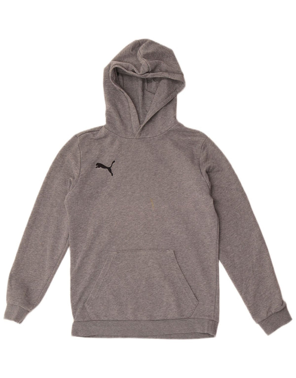 Puma Kapuzenpullover für Jungen, 13–14 Jahre, grau gefleckte Baumwolle