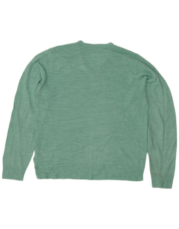 MARKS & SPENCER Herren-Pullover mit V-Ausschnitt, Mittelgrünes Acryl