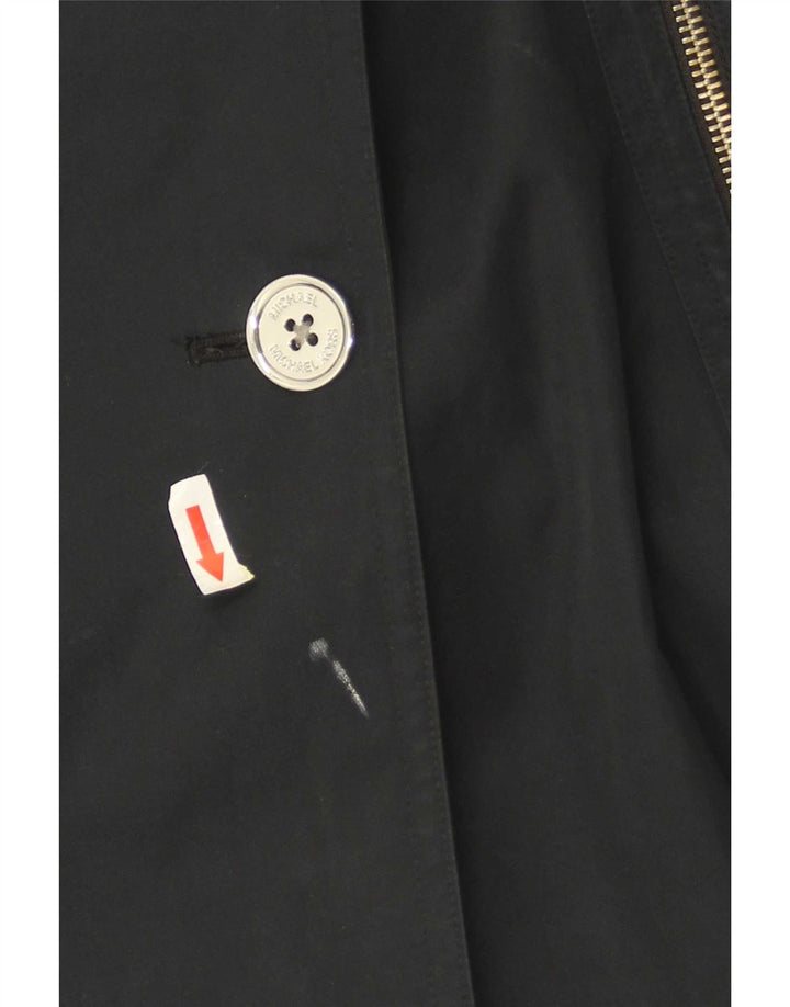 Michael Kors Damen Kurzer zweireihiger Trenchcoat UK 16 Large Schwarz