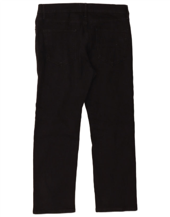 Marks & Spencer Herren Straight Jeans W34 L29 Schwarze Baumwolle