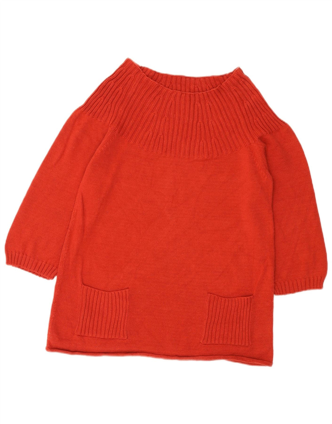 Marks & Spencer Damen Crop Pullover mit U-Boot-Ausschnitt, Gr. 12, Mittelrot