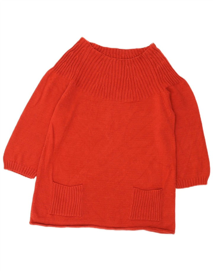 Marks & Spencer Damen Crop Pullover mit U-Boot-Ausschnitt, Gr. 12, Mittelrot