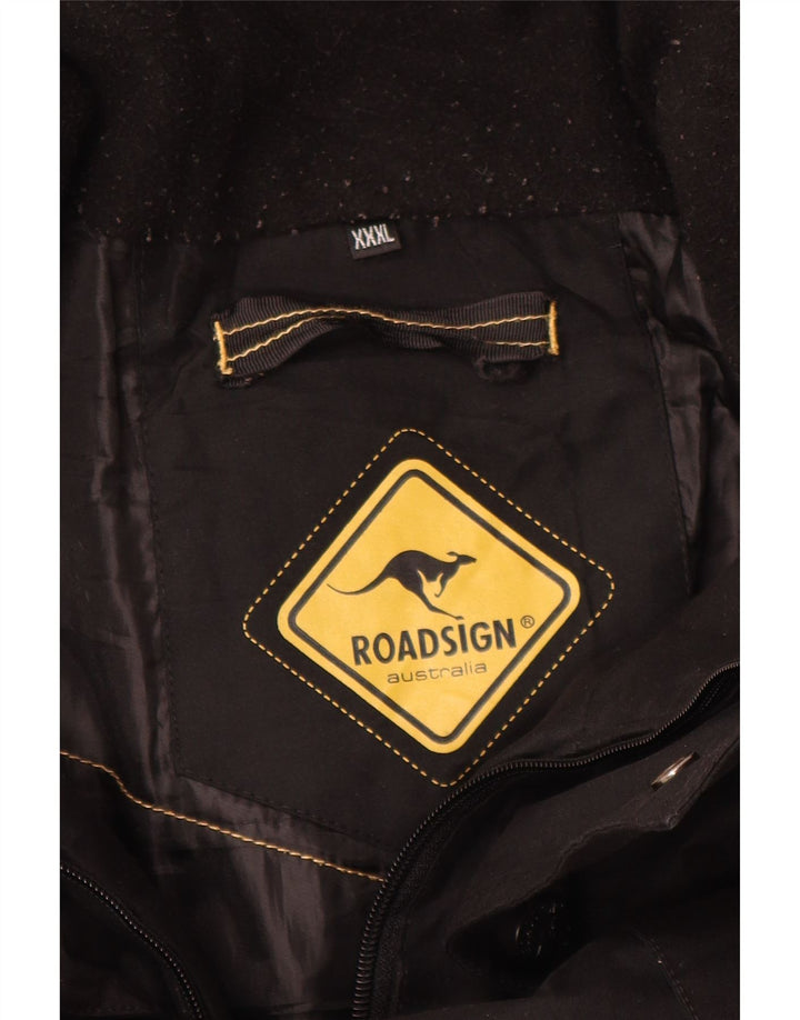 Roadsign Herren-Windbreaker-Mantel, UK 46 3XL, schwarzes Polyester