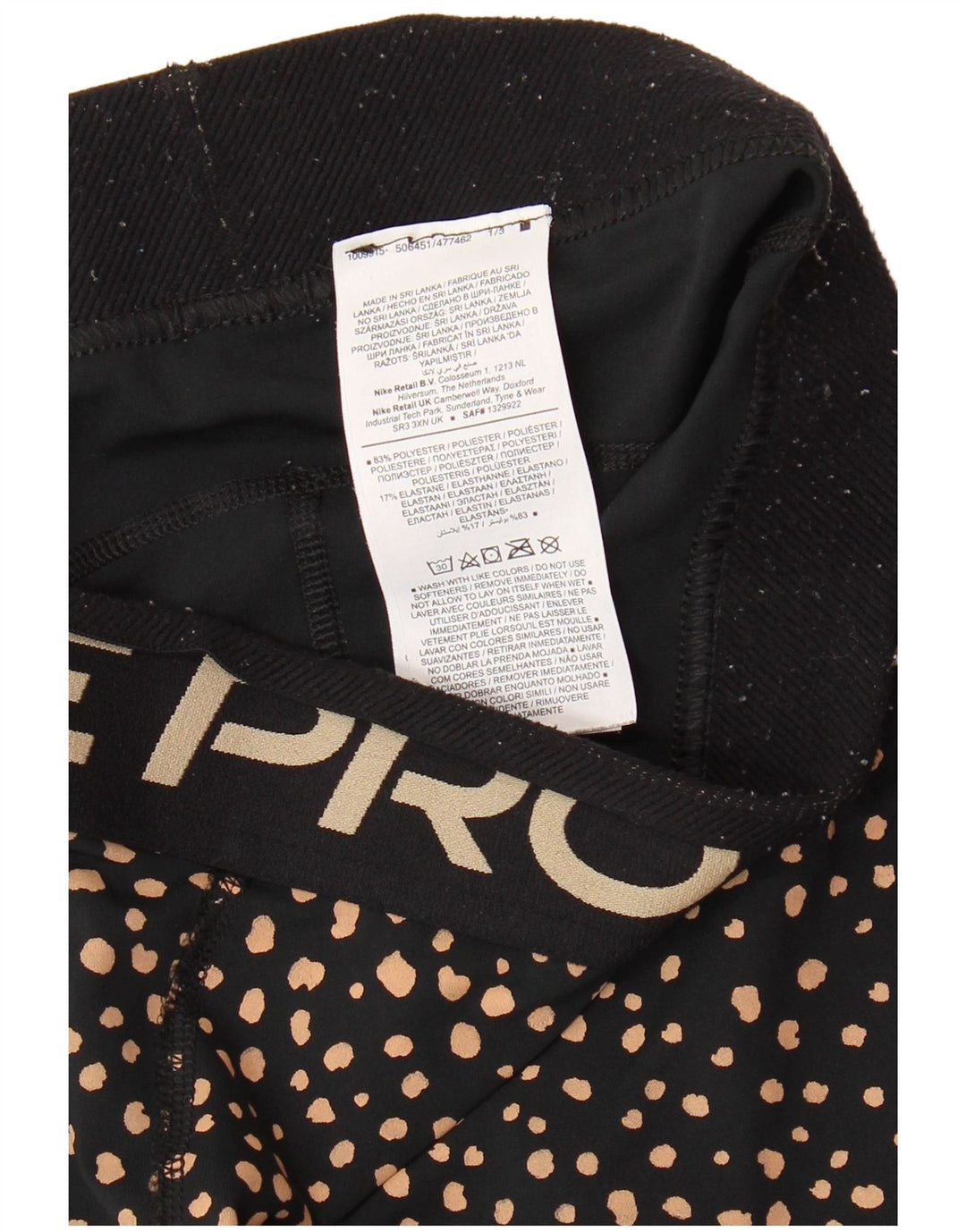 NIKE Capri-Leggings mit Grafik für Damen, UK 12, Mittelschwarz geflecktes Polyester