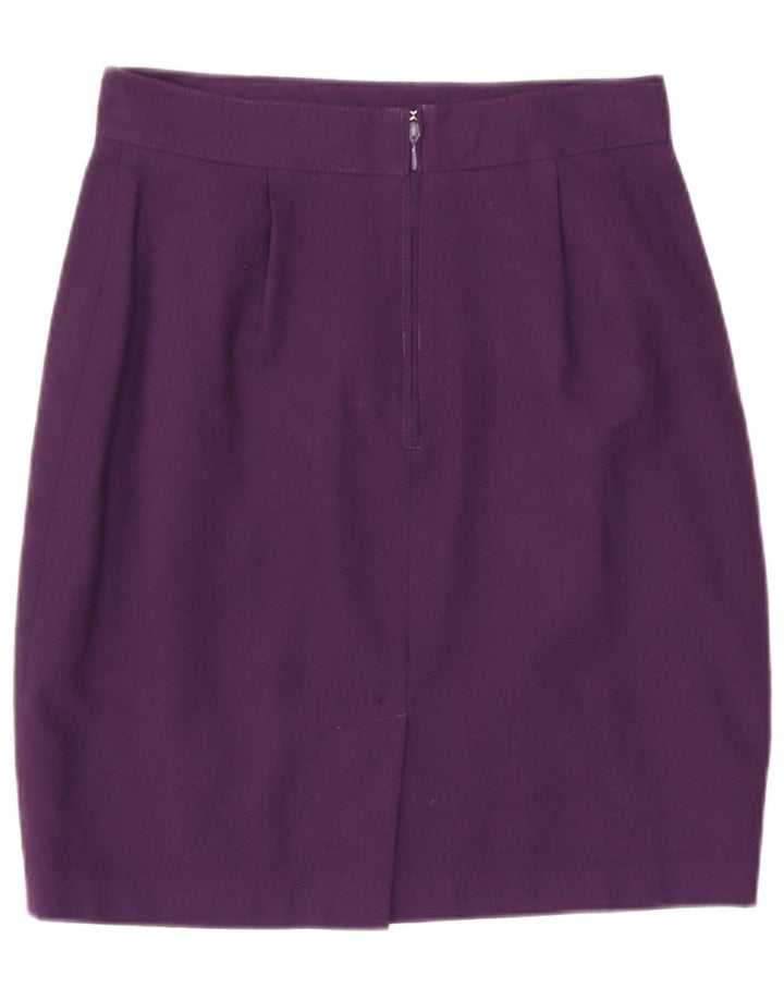 Benetton Damen Bleistiftrock IT 44 Medium W28 Lila Wolle