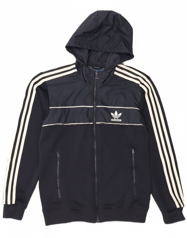 Adidas Herren-Kapuzenpullover mit Reißverschluss, klein, marineblau, Polyester