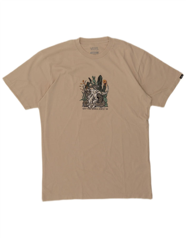 Vans Herren-T-Shirt mit klassischer Passform, mittelbeigefarbener Baumwolle