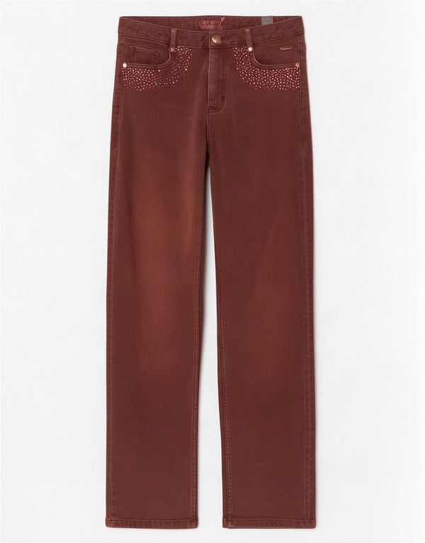 Marks & Spencer Damen Gerade Freizeithose UK 10 Small W28 L27 Braun