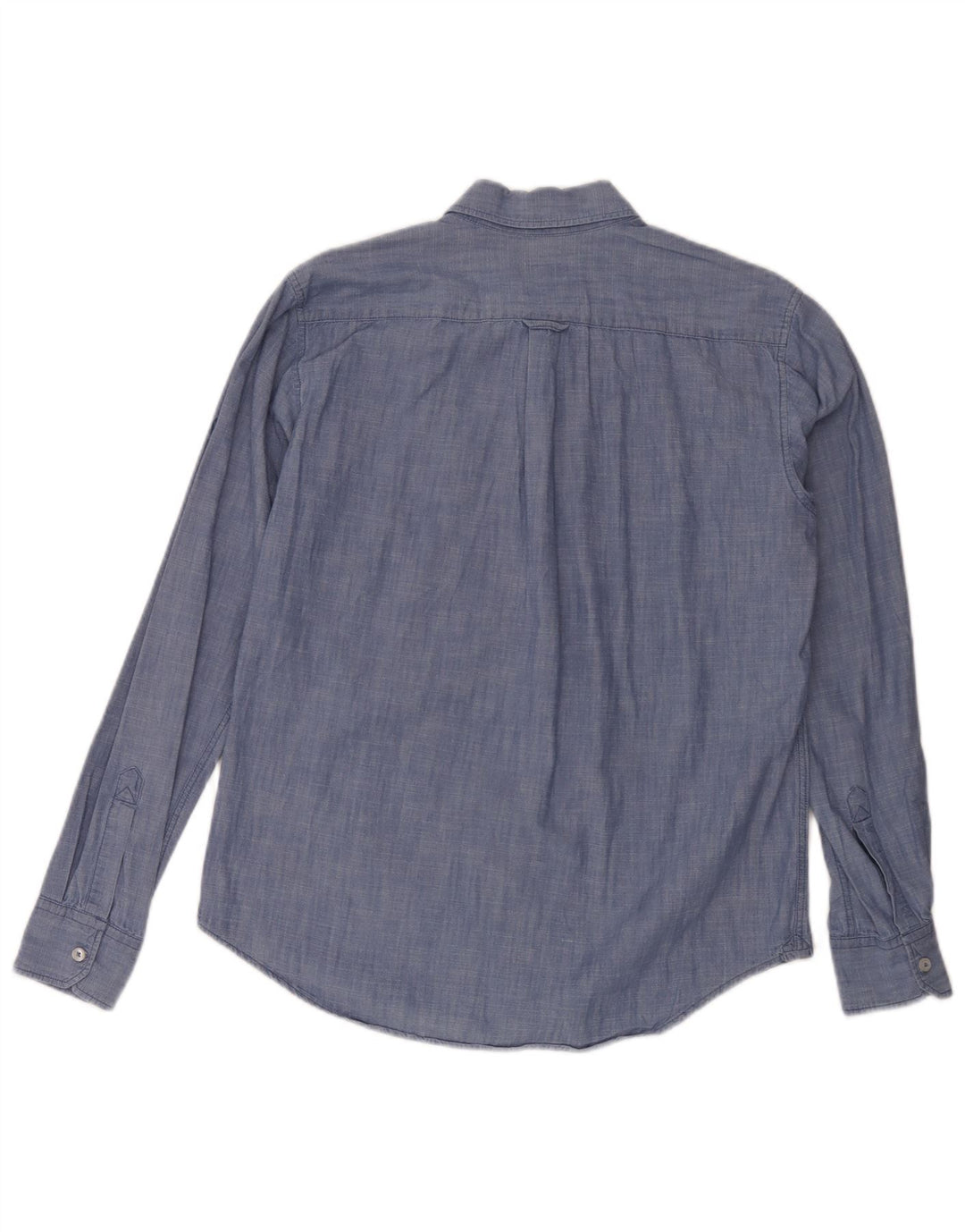Vintage Herrenhemd mittelblaue Baumwolle