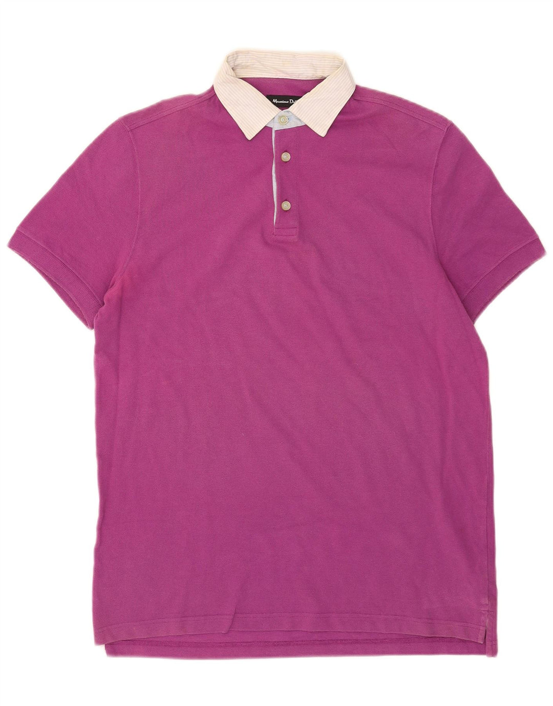 Massimo Dutti Herren-Poloshirt aus mittelrosa Colourblock-Baumwolle