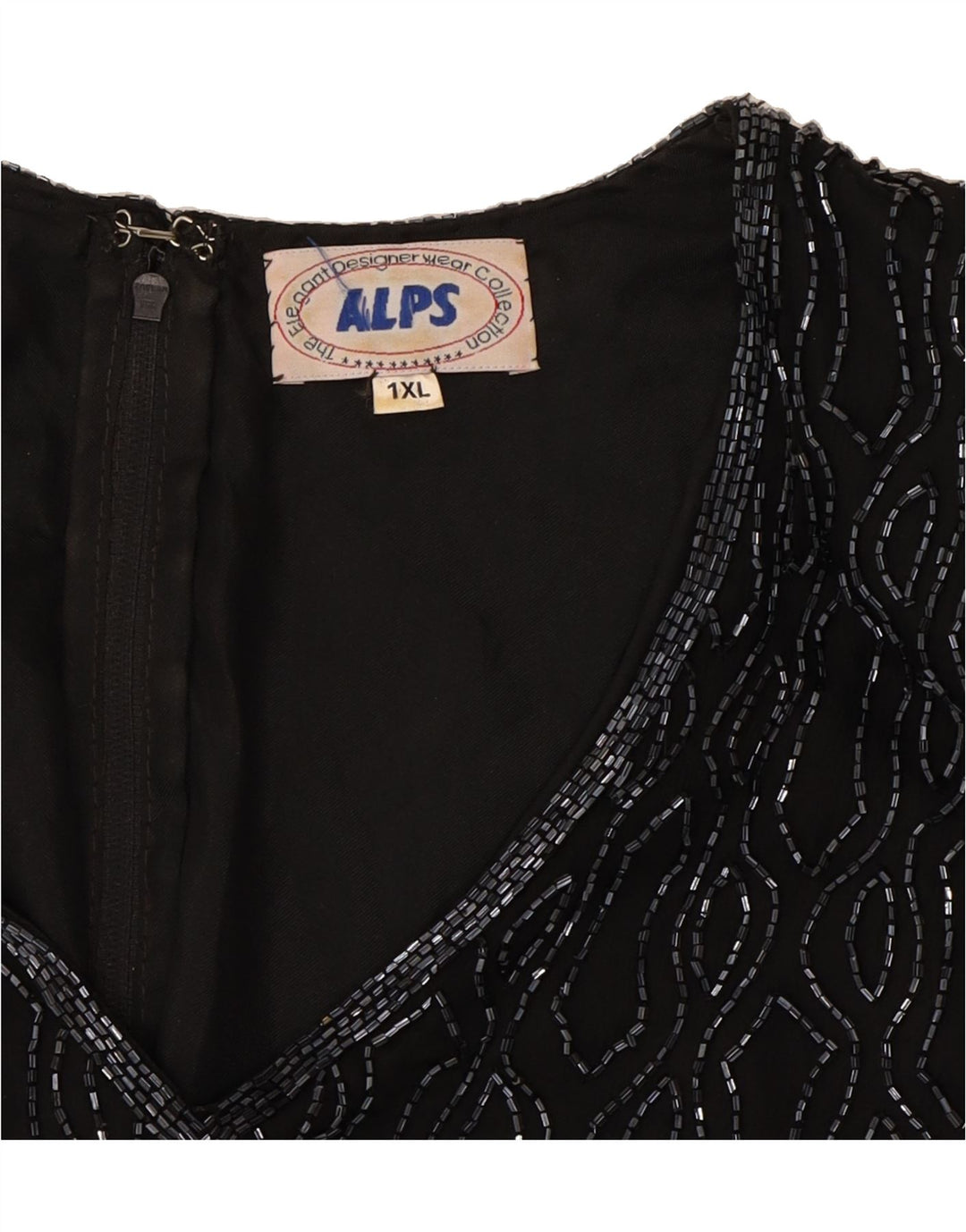 VINTAGE Womens Blouse Top UK 18 XL Black Vintage Vintage and Second-Hand Vintage from Messina Hembry 
