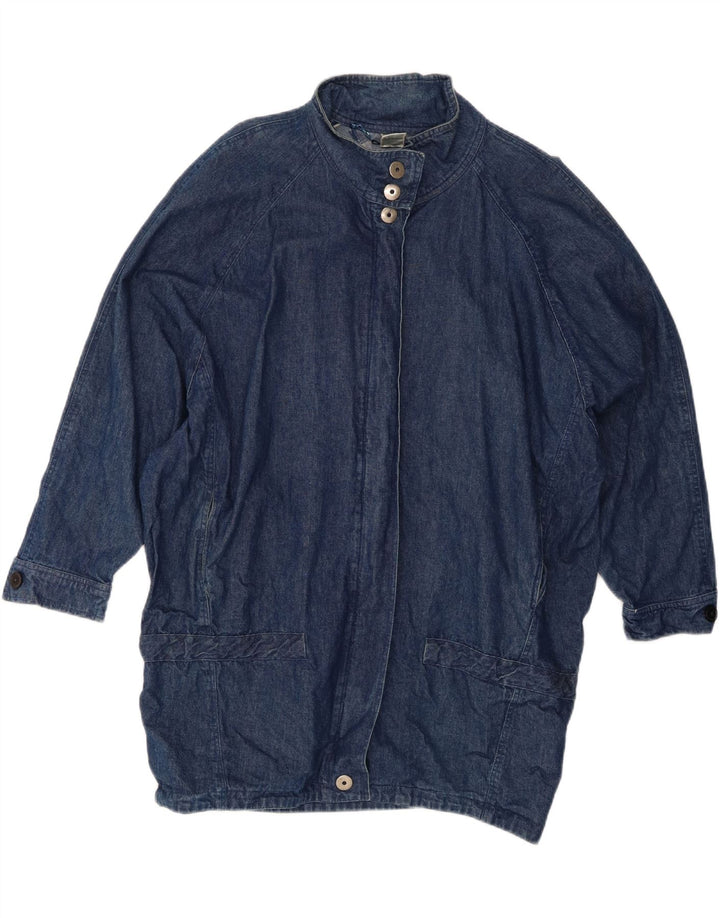 Vintage Damen Übergroßer Jeansmantel EU 42 Große blaue Baumwolle