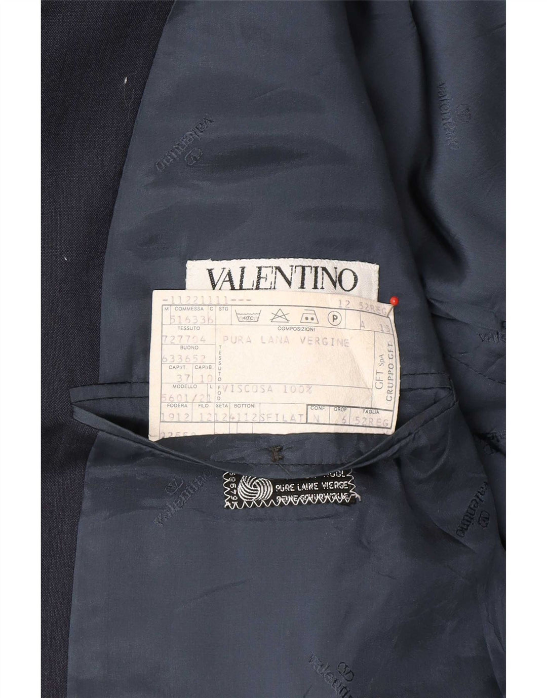 Valentino Herren 2-Knopf-Blazerjacke IT 52 XL Marineblaue Schurwolle