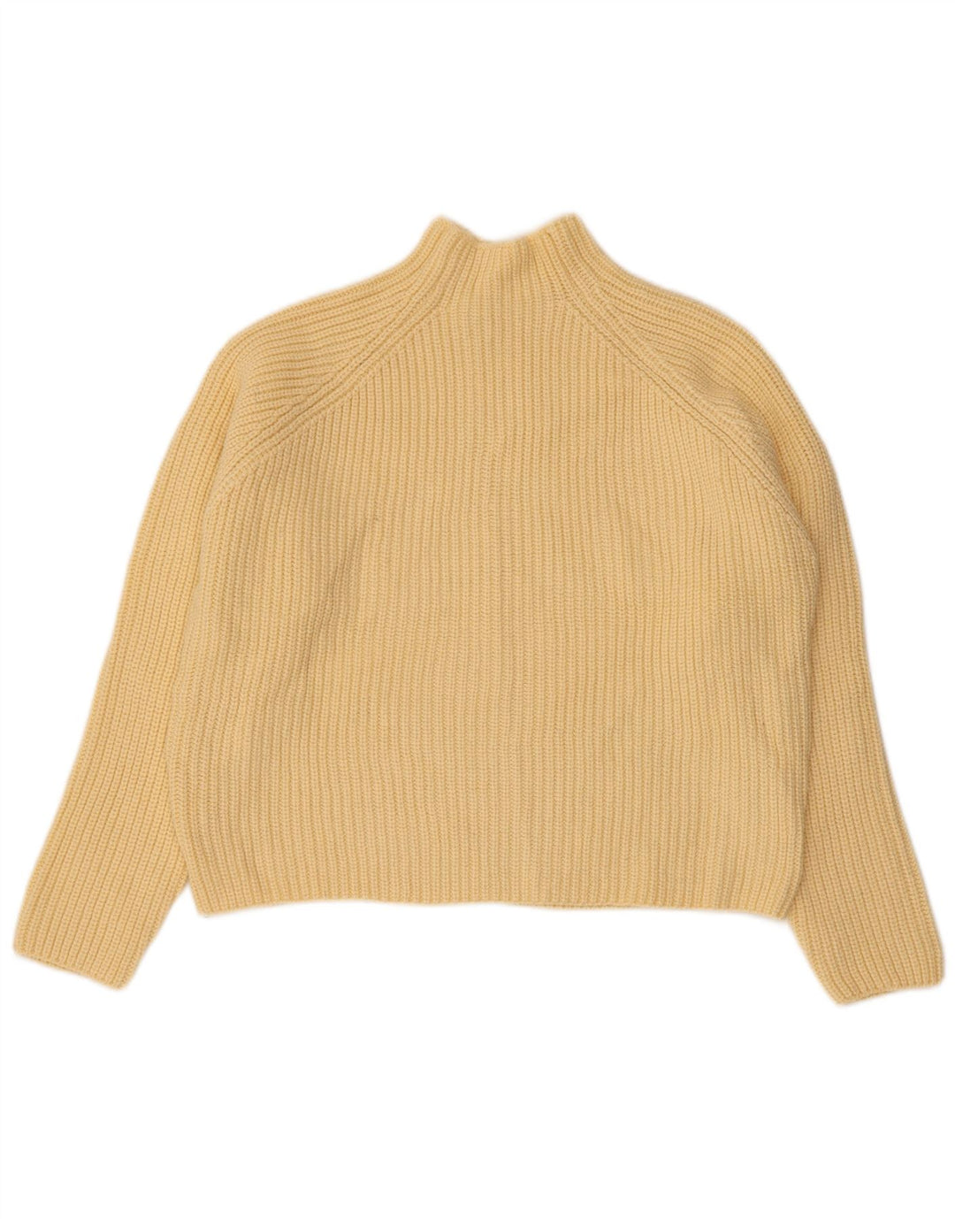 ZARA Damen Crop Oversized Rollkragenpullover Pullover UK 10 Small Gelb