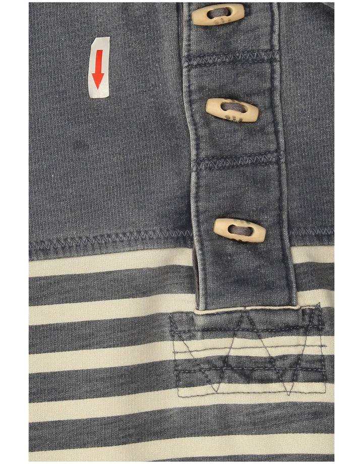 Fat Face Herren-Sweatshirt mit Rollkragen, klein, blau gestreift, Baumwolle