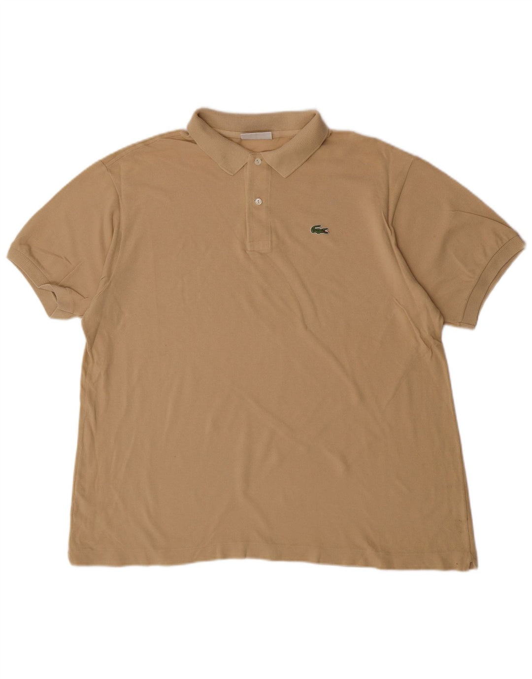 Lacoste Herren Poloshirt Größe 7 2XL Beige Baumwolle