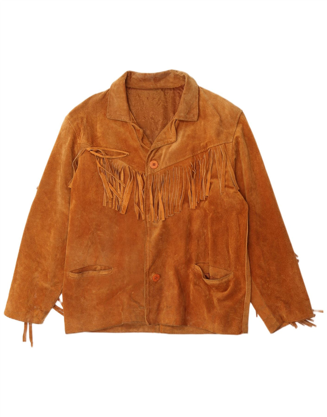 Vintage Herren Wildlederjacke IT 52 XL Braun Cowboy