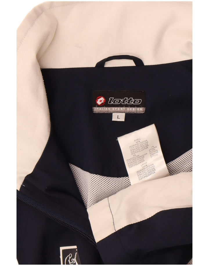 Lotto Herren-Trainingsanzug-Oberteil, Jacke, groß, marineblau, Farbblock-Polyester