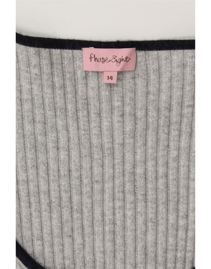 Phase Eight Damen Pulloverkleid UK 14 Mittelgraue Colourblock-Baumwolle