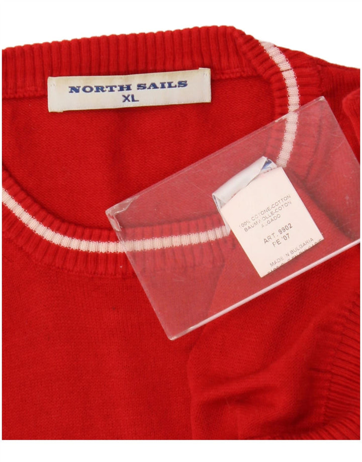 North Sails Herren-Pullover mit Rundhalsausschnitt, XL, rote Baumwolle