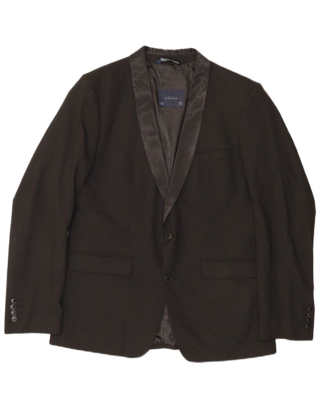 Zara Herren 2-Knopf-Blazerjacke UK 40Groß Schwarz