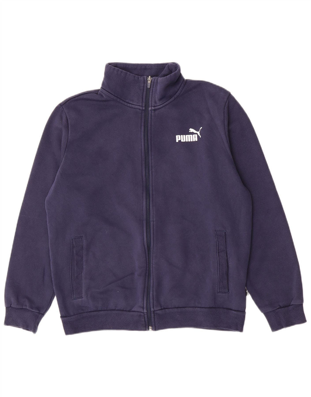 Puma Herren-Trainingsanzug-Top-Jacke aus Baumwolle in mittlerem Marineblau