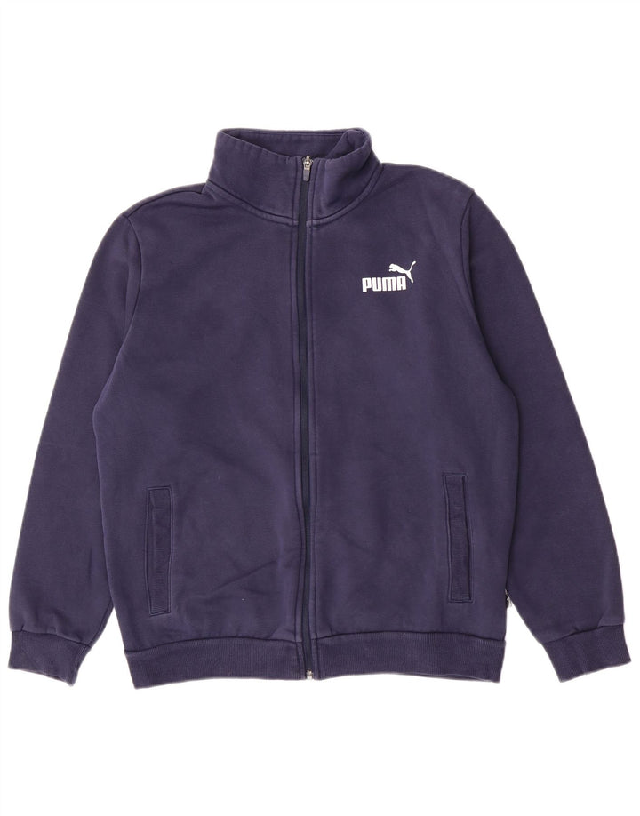 Puma Herren-Trainingsanzug-Top-Jacke aus Baumwolle in mittlerem Marineblau