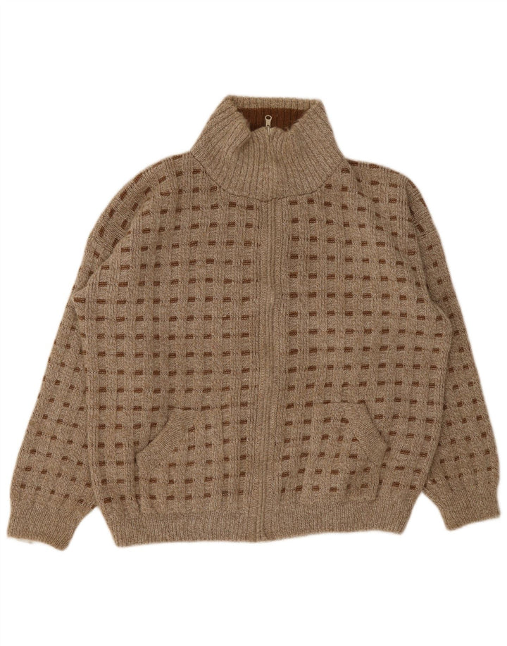 Vintage Herren Cardigan Pullover XL Braun gefleckt